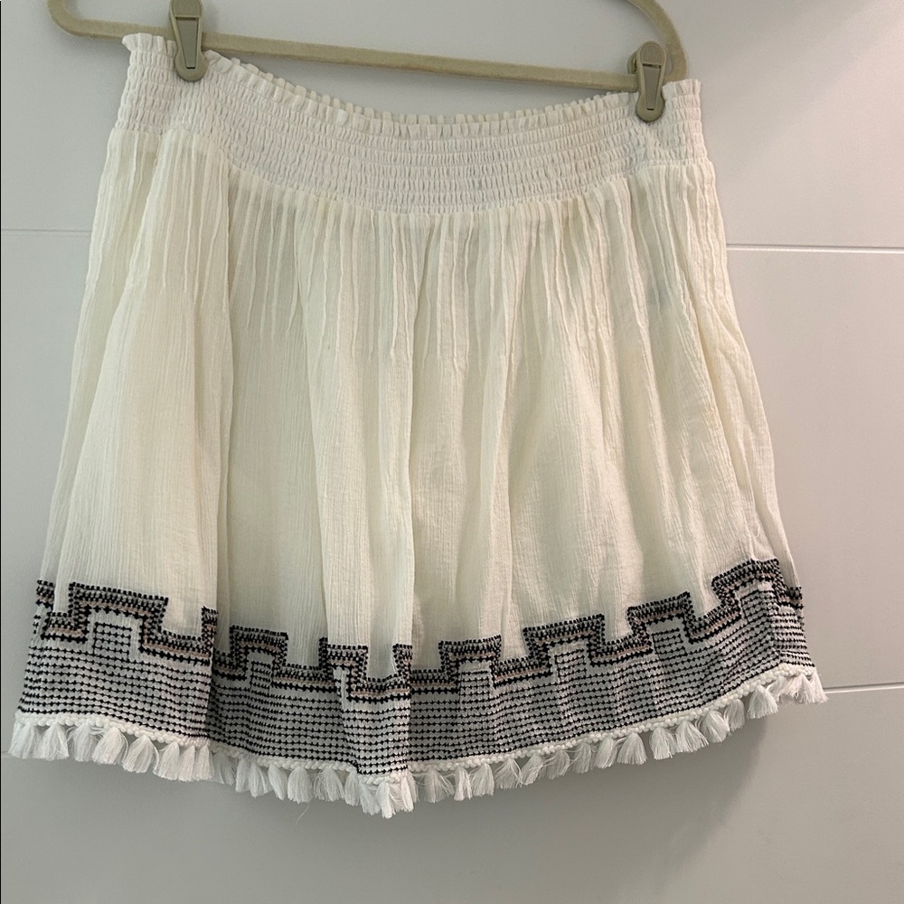 White and Black Patterned Women's Skirt